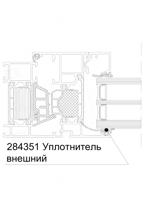 Уплотнитель накладной Schuco 284351