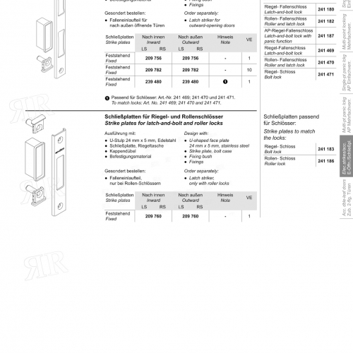 Ответная планка  235 Schuco 209756