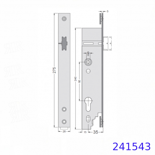 Замок антипаника, левый Schuco 241543