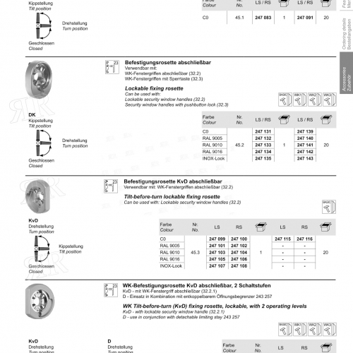 Крепежная розетка цвет: RAL 9016 - белый   Schuco 247134