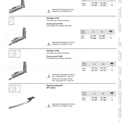 Нижняя петля V60 LS левая 277239