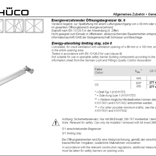 Ограничитель открывания  Schuco 277441